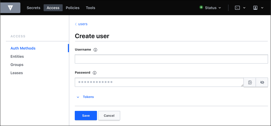 Auth Method - Create User